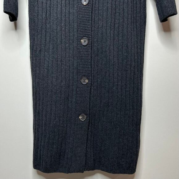 NWT Faherty Gray Jackson Ribbed Knit Duster Cardigan Sweater Size S Dress - Picture 3 of 9